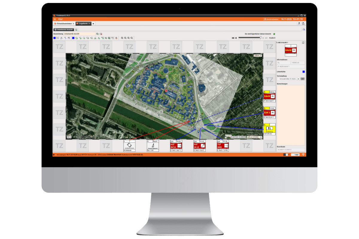 Fireboard Modul Lagekarte